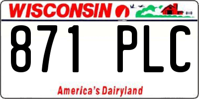 WI license plate 871PLC