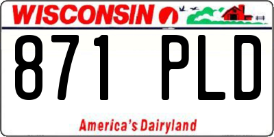 WI license plate 871PLD