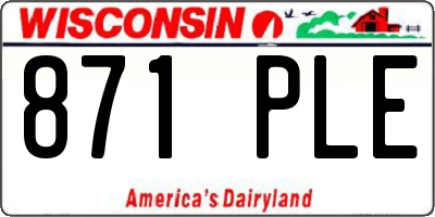 WI license plate 871PLE