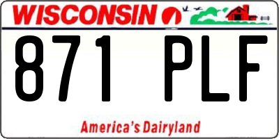 WI license plate 871PLF