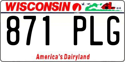 WI license plate 871PLG