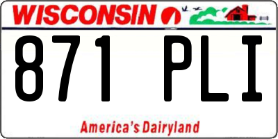 WI license plate 871PLI