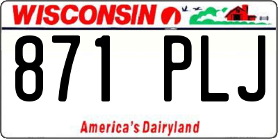 WI license plate 871PLJ