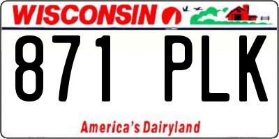 WI license plate 871PLK