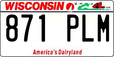 WI license plate 871PLM
