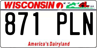 WI license plate 871PLN
