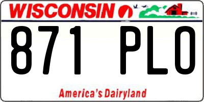 WI license plate 871PLO