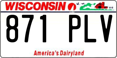WI license plate 871PLV