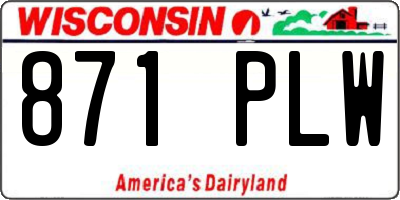 WI license plate 871PLW