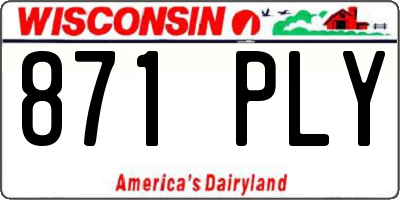 WI license plate 871PLY