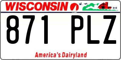 WI license plate 871PLZ