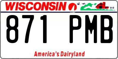WI license plate 871PMB