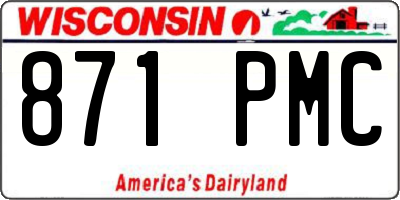 WI license plate 871PMC