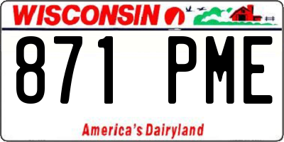WI license plate 871PME