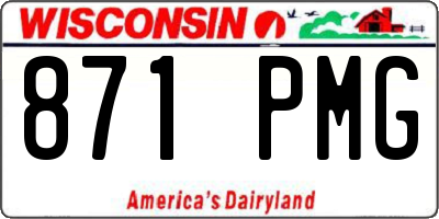 WI license plate 871PMG