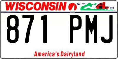 WI license plate 871PMJ