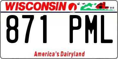 WI license plate 871PML