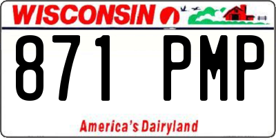 WI license plate 871PMP