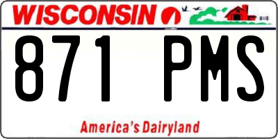 WI license plate 871PMS