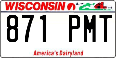 WI license plate 871PMT