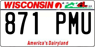 WI license plate 871PMU