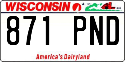 WI license plate 871PND