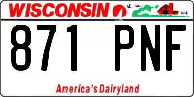 WI license plate 871PNF
