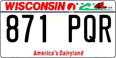WI license plate 871PQR