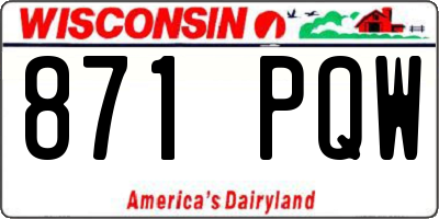 WI license plate 871PQW