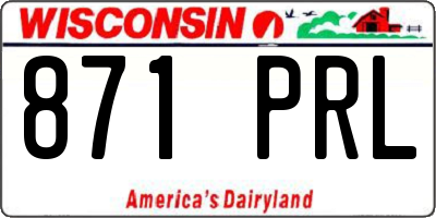 WI license plate 871PRL