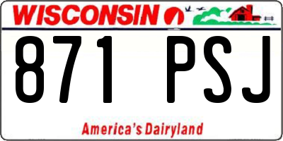 WI license plate 871PSJ