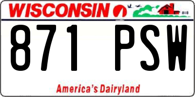 WI license plate 871PSW