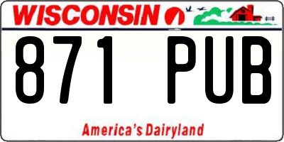 WI license plate 871PUB