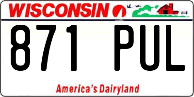 WI license plate 871PUL