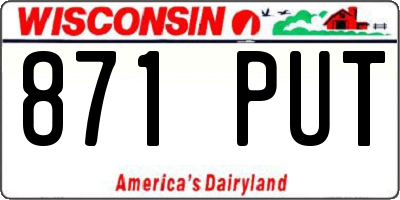 WI license plate 871PUT