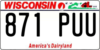 WI license plate 871PUU