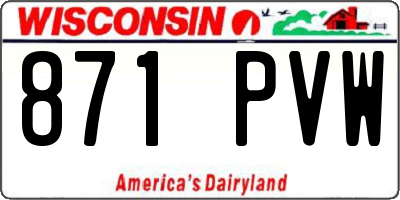 WI license plate 871PVW