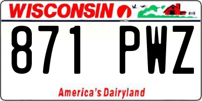WI license plate 871PWZ