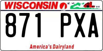 WI license plate 871PXA