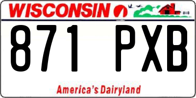 WI license plate 871PXB