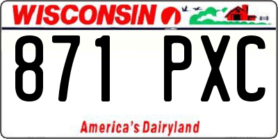 WI license plate 871PXC