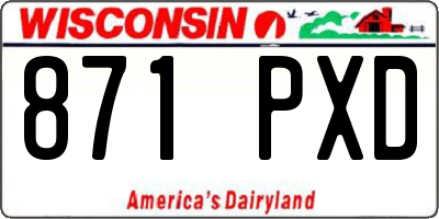 WI license plate 871PXD