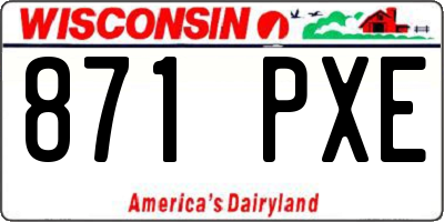 WI license plate 871PXE