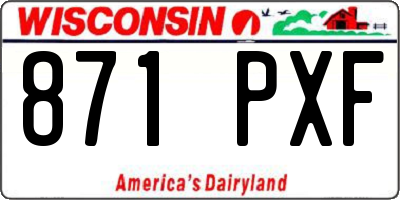 WI license plate 871PXF