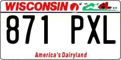 WI license plate 871PXL