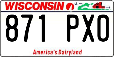 WI license plate 871PXO