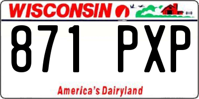 WI license plate 871PXP