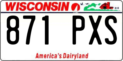 WI license plate 871PXS