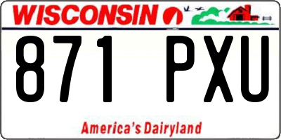 WI license plate 871PXU