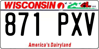 WI license plate 871PXV